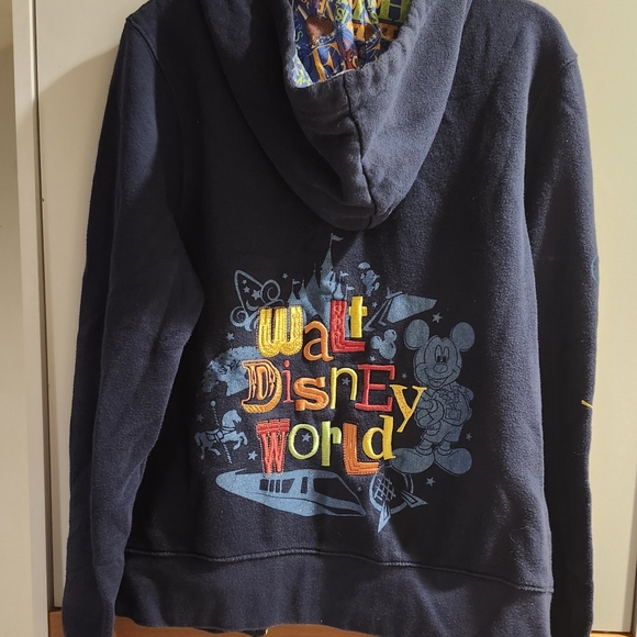 Disney Parks Walt Disney World Embroidered Full Zip up Hoodie Jacket. Size Small - Picture 2 of 7